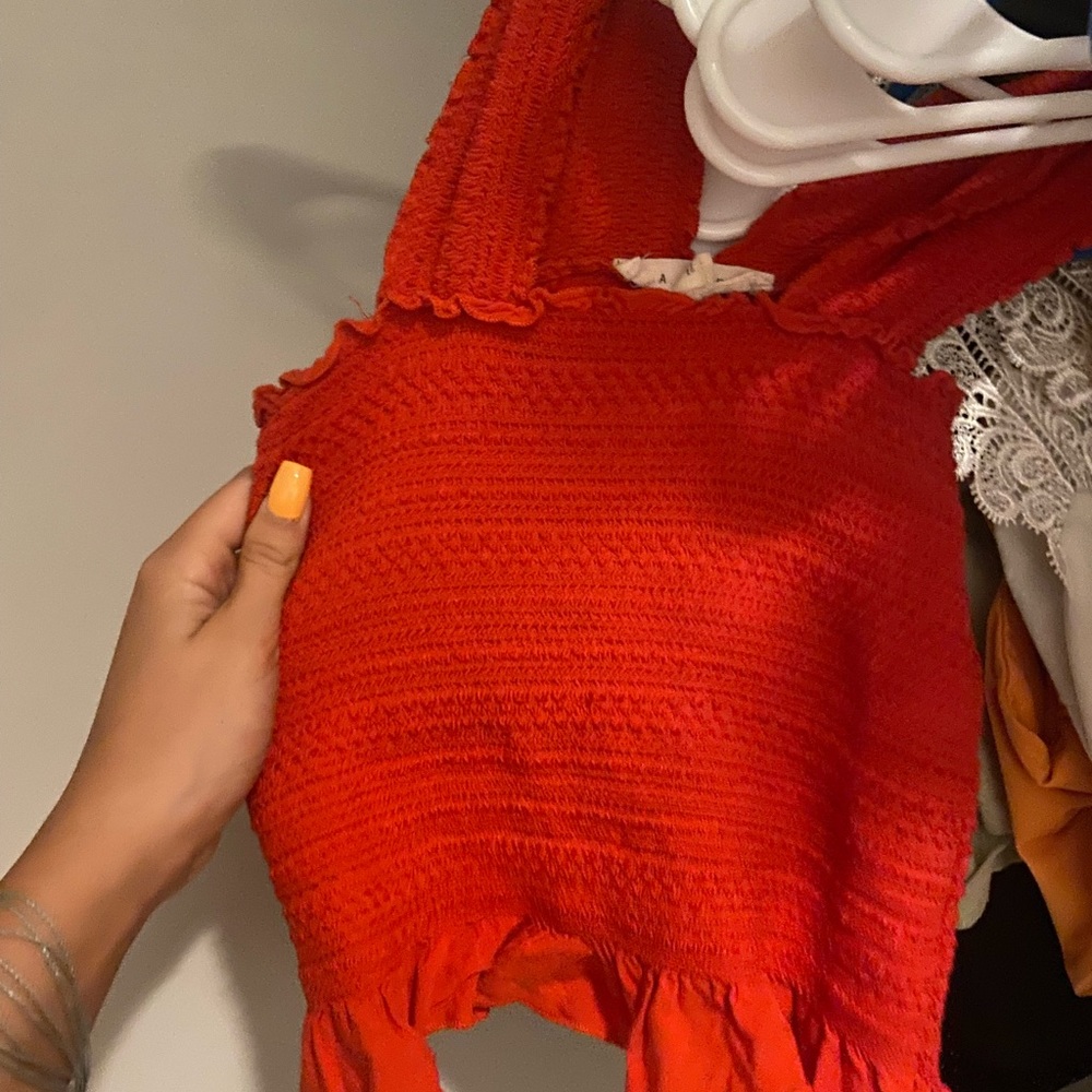 Red L.A hearts crop top